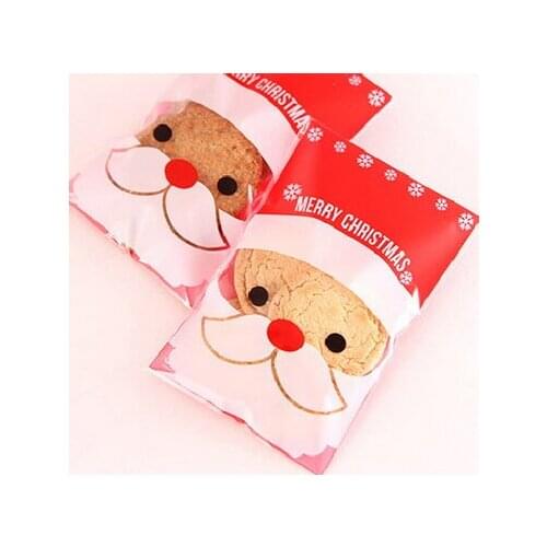 50bags /Lot Christmas Tree Gifts Bag Snowflake Snowman Santa Navidad Bake Cookies Biscuit Christmas Bag New Year Gifts