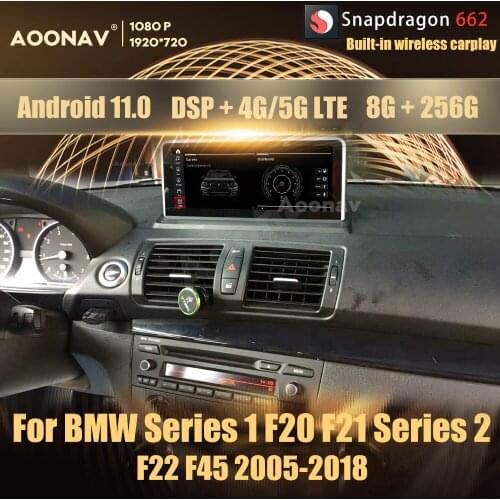 8+256GB Android 11.0 Snapdragon 662 car radio GPS For BMW Series 1 F20 F21 Series 2 F22 F45 2005-2018 multimedia player