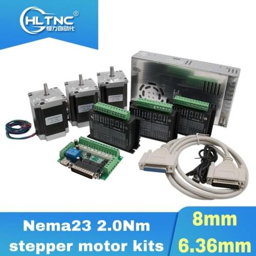 Free shipping 3 pcs TB6600 driver +1pcs DB25 breakout board+ 3 pcs Nema23 2Nm stepper motor +1 power supply 360W FOR 3axis CNC