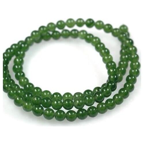 Free Shipping 15" 5Strand of AA+ Rated Genuine (Natural) Nephrite Beads (6mm)