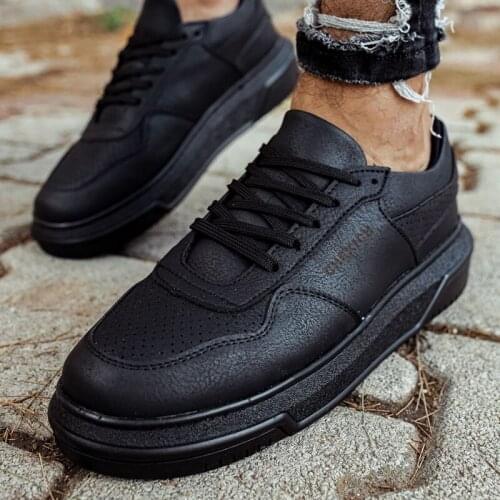 Chekich Mens & Womens Shoes Black Faux Leather Solid Color Lace Up Spring and Autumn Seasons Comfortable Sneakers Flexible Fashion 2021 Casual Odorless High Sole Orthopedic Lightweight Breathable Flat Suits CH075 V5