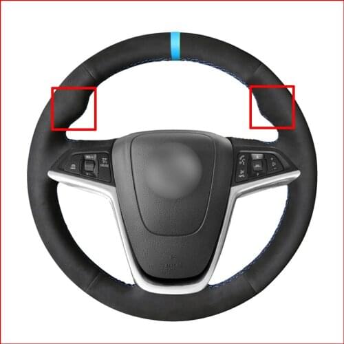 Black Suede Steering Wheel Cover for Opel Mokka 2012-2019 Insignia 2008-2013 Astra (J) 2010-2015 Meriva (B) 2010-2017 Ampera