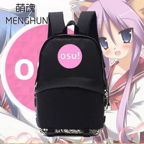 Osu Game Concept Black Nylon School Backpack Gamer Bag Student Casual Backpacks