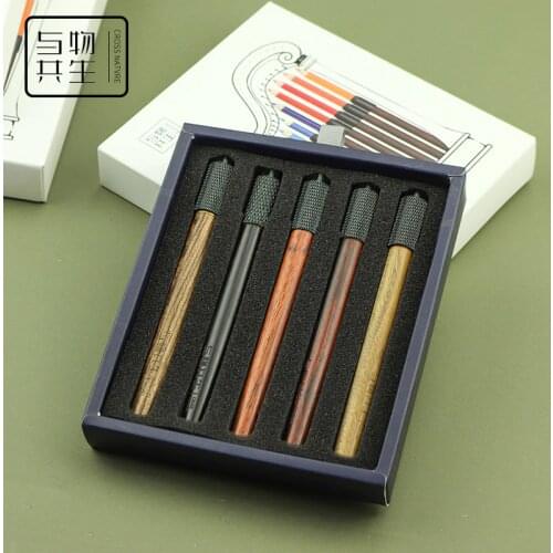 Adjustable Single Head Wood Pencil Extender Holder 1/3/5pcs High-grade Mahogany Sketch Painting Writing Rotary Detachable Tools