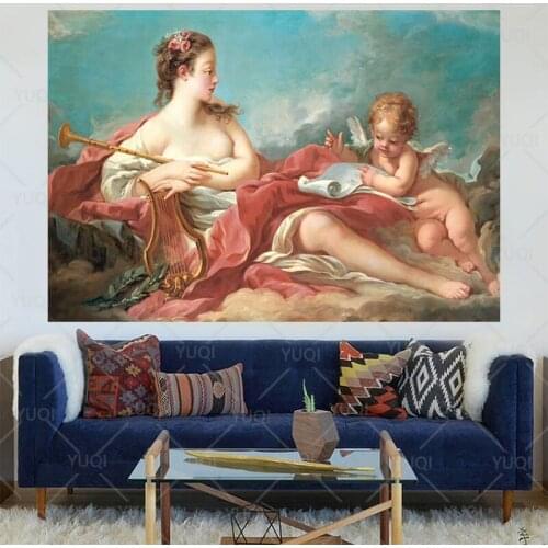 Europe Retro Angel Notre Dame Goddess Canvas Oil Painting Living Room Wall Art Dining Prints Hallway Pictures Home Bedroom Decor