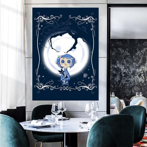 Movies coraline anime poster home lving bedroom decoration wall paintings print one piece canvas picture wall art photo frames