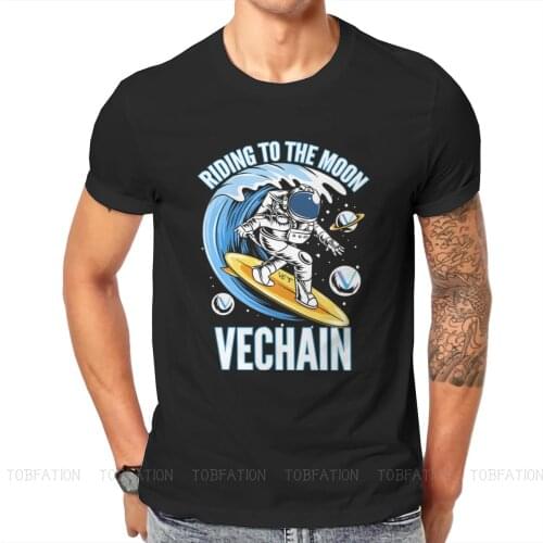 Riding to the Moon VET Style TShirt VeChain Cryptocurrency Crypto Coin Comfortable Hip Hop Graphic T Shirt Stuff Hot Sale