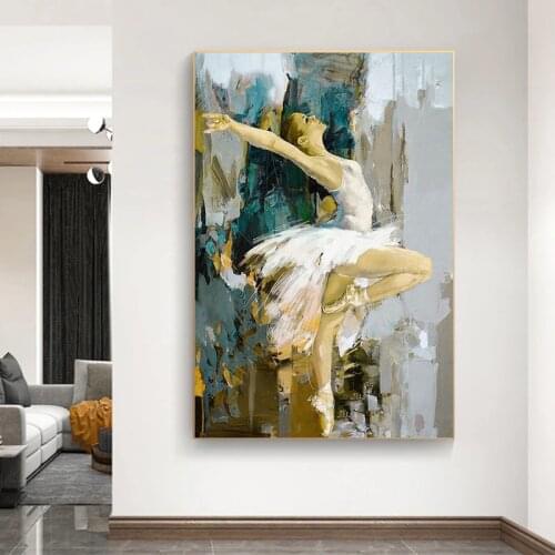Dancing Ballerina Canvas Painting Famous Artist Oil Painting On Canvas Posters Cuadros Wall Art Pictures for Living Room