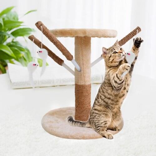 Pet Cat Scratching Post Sisal Cat Climbing Tree Furniture Cats Interactive Toys Kitten Scraper Scratching Jumping Tower Toy