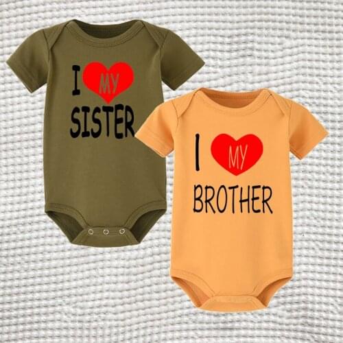 Jumpsuits Toddler Girl Summer Baby Clothes New Born Baby Romper Cotton Love Sister Brother Summer Newborn Costume