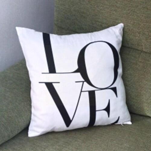 Creative Black And White Geometric Portrait English Backrest Alphabet Cushion Pillowcase Pillow Throw Decorative Household T9C9