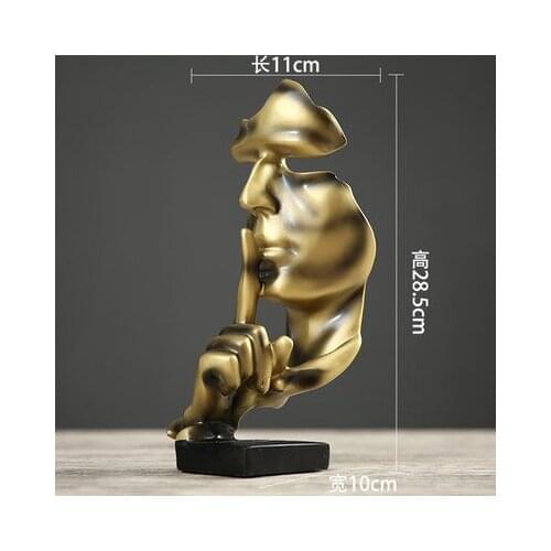 HUMAN BODY MASK ART DECORATION SCULPTURE GARDENING PROP IS SMALL GOLDEN ORNAMENT RESIN SCULPTURE CRAFTS STATUE HOME