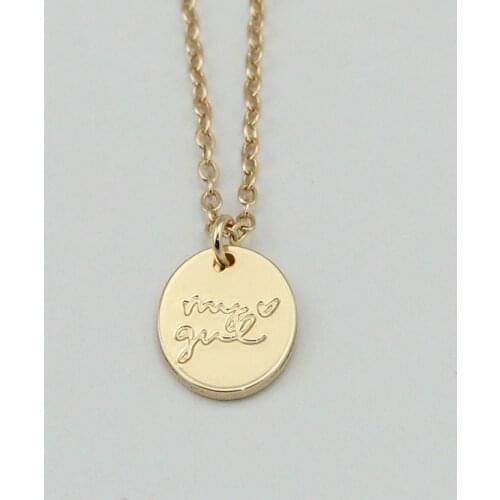 Fashion Accessories Custom My Girl Engraved Pendant Necklace Jewelry Women Birthday Gifts