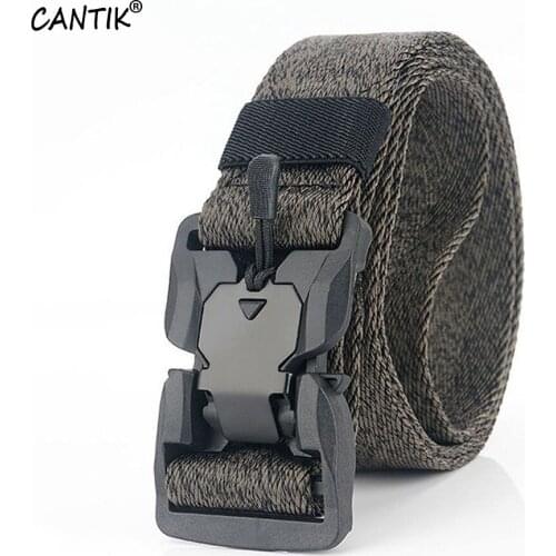 CANTIK Name 2020 New Trend Ｎylon Belt Leisure Unique Design Tactical Plastic Magnet Function Buckle Patent Unisex Style CBCA138