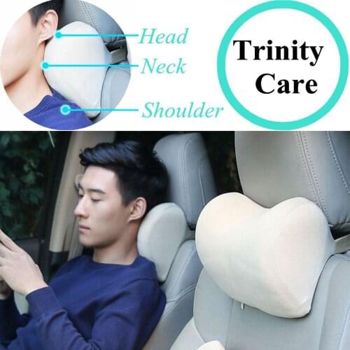 1PCS Car Headrest Neck Pillow for seat chair in auto Memory Foam cotton mesh cushion Fabric Cover soft Head rest travel support