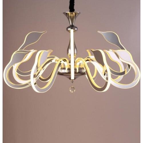 Simple led living room chandelier modern creative swan acrylic bedroom restaurant chandeliers villa hotel lamps led lighting