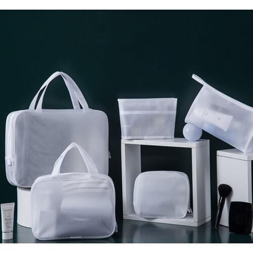 Transparent Women Cosmetic Bag Travel Waterproof Function Makeup Case Toiletry Beauty Wash Zipper Make Up Organizer Mesh Pouch