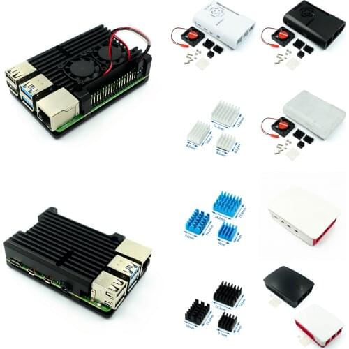 Raspberry Pi 4!!! New!Pi Box ABS case with Fan module for Raspberry Pi 4B + 3pcs pure aluminum heat sink