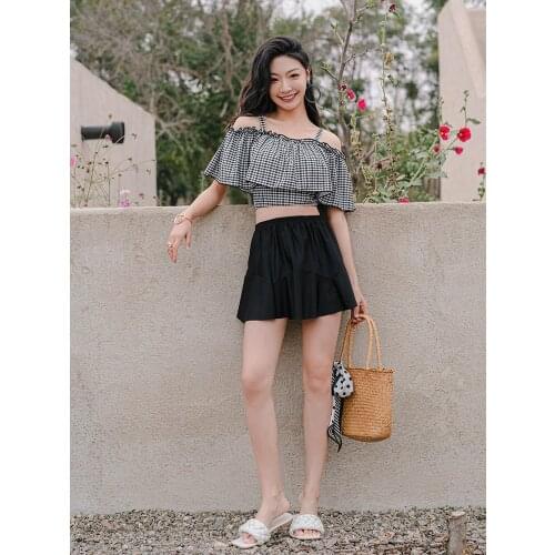 Plus Size Swimwear Mayo Swimming Suit For Women Korean Two Piece Female Separate 2021 Ladies Swimsuit Retro Style Split Skirt