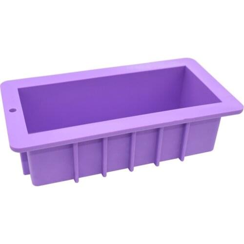 Silicone Soap Molds Rectangular Loaf Mold with Plastic Scraper for Handmade Soap D0AC