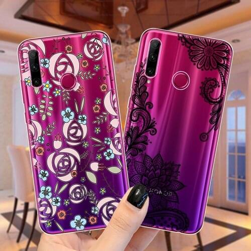 Peony Loves Rose Lace Flower Silicone Case Cover For Huawei Honor 30 Lite Honor 10 20 Lite Pro 10i 9X 8X NOVA 4 3 3I Y5 Y9 2019
