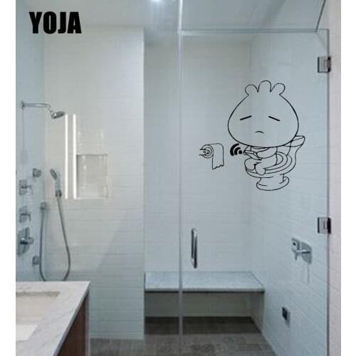 YOJA 27x26.2CM Funny Bathroom Glass Decal Home Decor Fun Wall Sticker G2-0352