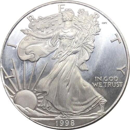 United States 1 Dollar American Silver Eagle Bullion Coin 1998 Plated Silver Commemorative Coin Copy coin