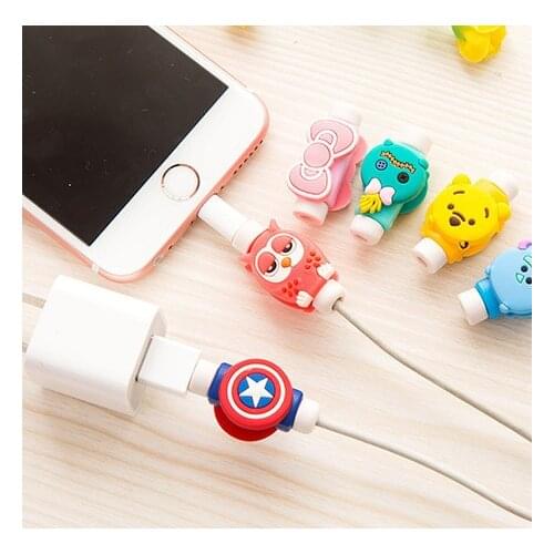 Disney Mickey Minnie Cartoon Mobile Phone Data Line Protective Cover Charger Protection Line Protection Rope Earphone Winder