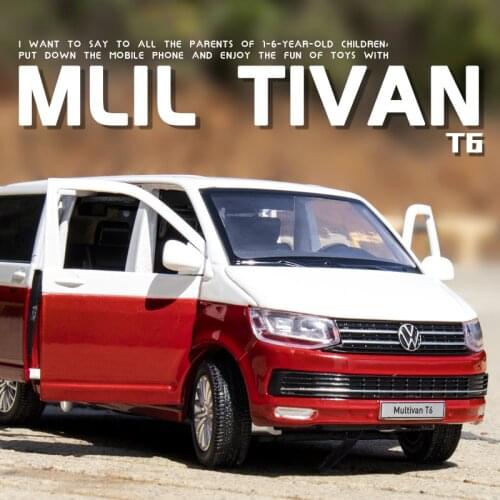 1:32 Volkswagen Multivan T6 MPV Alloy Car Model Diecast Metal Simulation Toy Business Car Model Collection Sound Light Kids Gift
