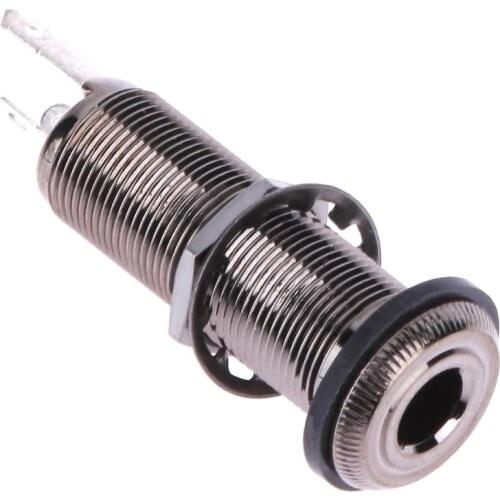 1pcs Long Threaded Stereo Brown Copper Output Jack for Electric Guitar Bass Professional Musical Instruments Guitar Output Jack