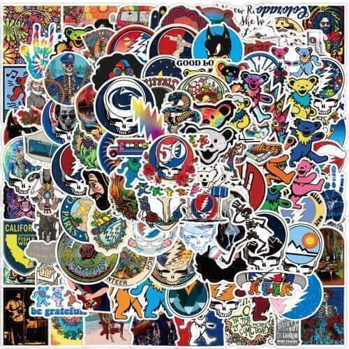 10/30/50/100PCS Psychedelic Rock Band Grateful Dead Stickers Graffiti Skateboard Laptop Guitar Motorcycle Cool Sticker Decal Toy