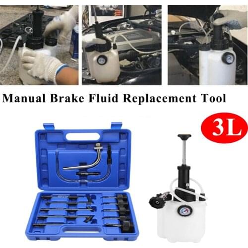 3L Car Manual Brake Bleeder Pressure Brake Fluid Oil Changer Kit Hydraulic Clutch Oil Pump Bleeder with Adapter Tool