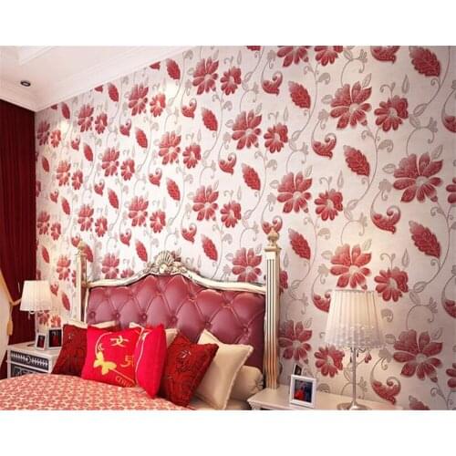 Beibehang Embossed aesthetic three-dimensional papel de parede 3d wallpaper nonwoven pastoral bedroom wall paper background