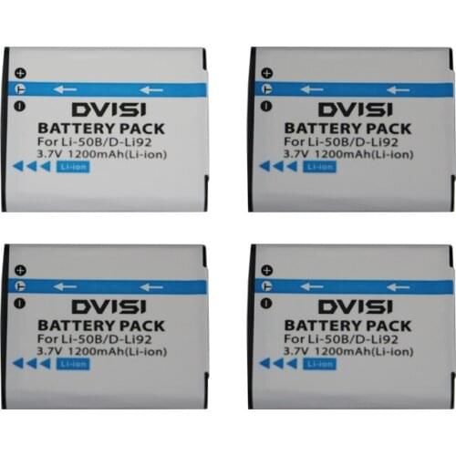 4Pcs 1.2Ah Li-50B D-Li92 DB-100 CNP-150 Camera Battery for OLYMPUS SP 810 800UZ u6010 u6020 u9010 SZ14 SZ16 D755 u1010 SZ30