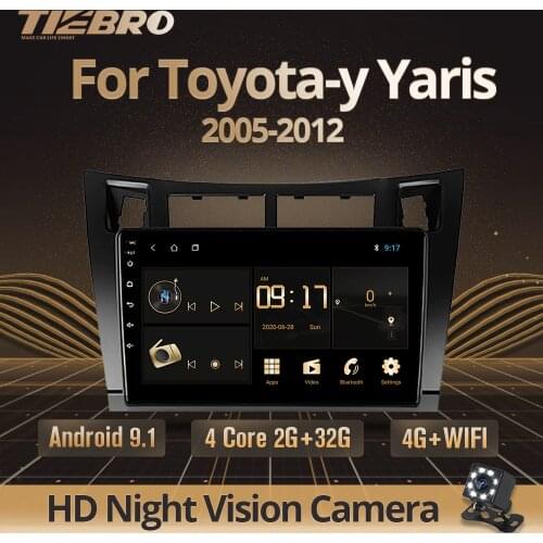 TIEBRO 2DIN Android 9.0 Car Radio For Toyota-y Yaris 2005-2012 Car Multimedia Player GPS Navigation Bluetooth 2din DVD Player