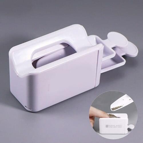 White ABS Double Layer French Powder Box Recycled Nail Powder Storage Box Portable Infiltration Powder Container Nail Tool