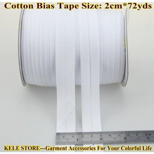 FREE SHIPPING - 100% Cotton Bias tape ribbon, bias binding tape size: 20mm, width:3/4",2cm,72yds/lot bleach white,optical white