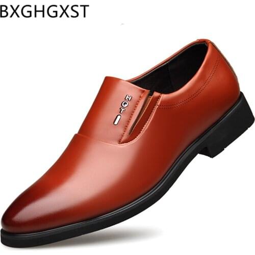 Italian Mens Shoes Genuine Leather Elevator Shoes for Men Brown Dress Brand Mens Dress Boots Zapatos De Hombre De Vestir Formal