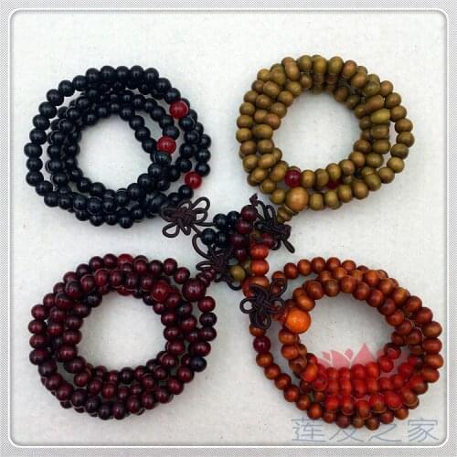 108* 0.8cm Sandalwood Prayer Beads Natural Wooden Mala Bracelet Buddha Rosary Necklace Buddhist Jewelry