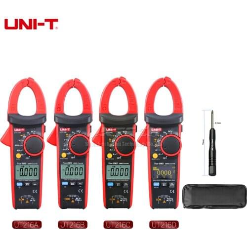 UNI-T Digital Clamp Meter UT216B UT216C UT216A UT216D True RMS AC DC Voltage DCA Resistance Capacitance Freq NCV VFC AUTO Range