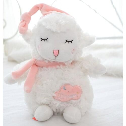 Kawaii Plush Toy Lamb Doll Childrens Toy Blue Pink Baby Sleep Comfort Aid Sleep Music Doll Doll Toy