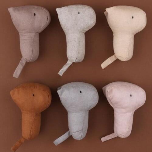 Baby Rattle hippo Doll cotton Sleeping Toy with Bell Inside infant Hand-held Comfort Soothing toy Toddler Handbell Teether