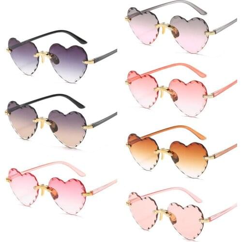 2021 Children Cute Cartoon Love Heart Sunglasses Kids Round Glasses Baby Fashion Colors Sunglasses Boys Girls Eyewear