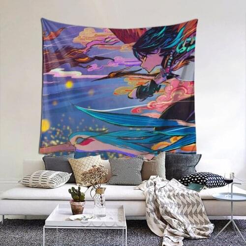 Xiao Impact Tapestry Video Game College Tapestry Wall Bedspread kawaii Hanging Blanket For Bedroom Dorm