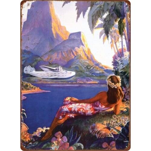 Nawilbi art flying design hanging metal tin sign plaque (40.64 x 30.48 cm, flying)