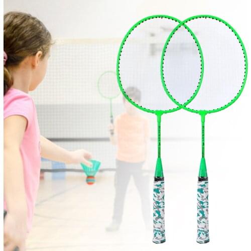 1 Pair Children Tennis Badminton Rackets Set with 2 Badminton Balls Outdoor Team Sports Playing Games Kids Badminton Rackets