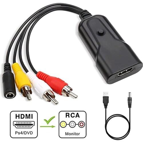HDMI to AV CVBS RCA Composite Converter 1080P HDMI Audio Video Converter Adapter for PC Laptop TV Box PS4 PS3 Xbox