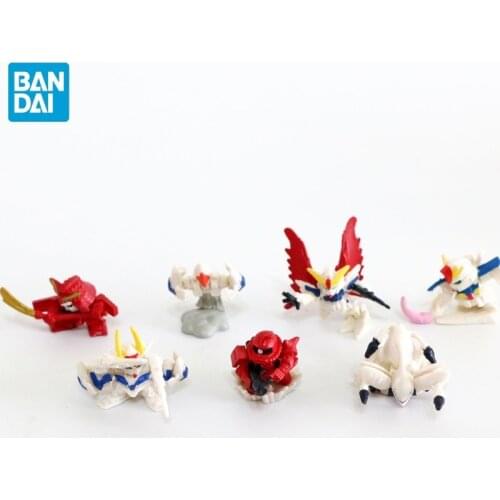 7pcs/bag Bandai 3-5cm Little Gundam Robot Doll Landscape Decor Action Figures for Capsule Egg Kids Children Collection Toys