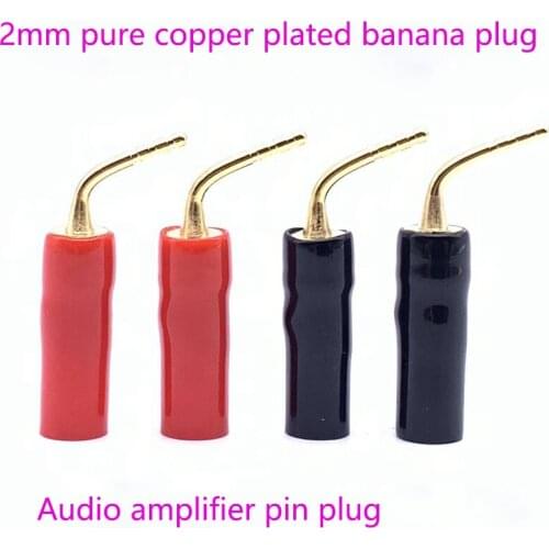Fever grade pure copper plated banana plug 2mm curved needle type speaker plug speaker terminal