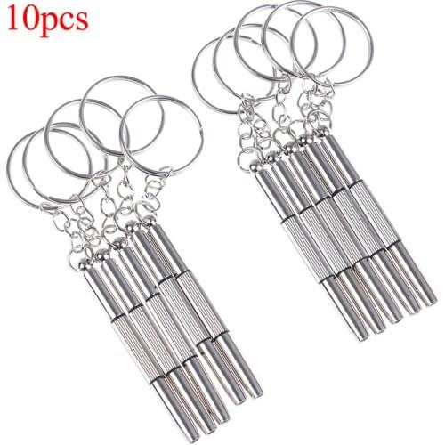 10Pcs 3 in 1 Mini Portable Eyeglass Screwdriver Keychain Screwdriver Eyeglass Sunglasses Watch Repair Kit Tool